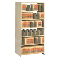 Tennsco Imperial Double-Sided 24" D Open-Back Shelving Units, Letter, Sand
