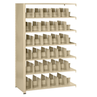 Tennsco Imperial Double-Sided 36" W x 30" D Open-Back Add-On Shelving Units, Legal, Sand
