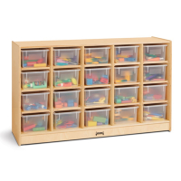 Jonti-Craft 20 Cubbie-Tray Mobile Classroom Storage with Clear Trays