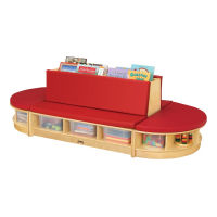 Jonti-Craft Read-a-Round Couch & Bench Classroom Storage Set (Shown in Red)
