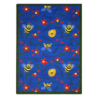 Joy Carpets Bee Attitudes Rectangle Classroom Rug, Blue