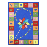 Joy Carpets Alphabet Pinwheel Classroom Rug, Primary