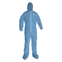 KleenGuard A65 Hood & Boot Flame-Resistant Coveralls, Blue, 3X-Large, 21/Pack