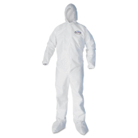 KleenGuard A30 Elastic Back and Cuff Hooded/Boots Coveralls, White, Large, 25/Pack