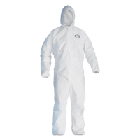 KleenGuard A20 Elastic Back, Cuff and Ankles Hooded Coveralls, 4X-Large, White, 20/Pack
