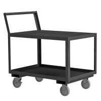 Durham Steel 2-Shelf 1200 lb Load Low Deck Stock Carts With 1.5" Lip