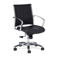 Eurotech Europa LE822 Leather Mid-Back Executive Office Chair (Shown in Black)