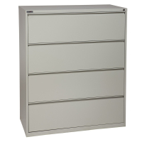 Office Star 4-Drawer 42" W Lateral File Cabinet, Letter & Legal (Shown in Light Grey)