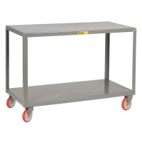 Little Giant 2-Shelf Steel Mobile Table with 5" Polyurethane Swivel Casters, 1000 lb Capacity