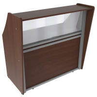 Linea Italia 48" W Straight Modern Office Reception Desk with Clear Acrylic Panel (Shown in Cherry)