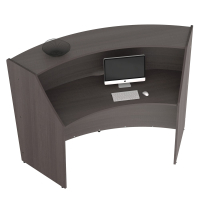 Linea Italia 70" W Curved Office Reception Desk (Shown in Mocha)