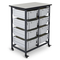 Luxor 38" H 8-Drawer Mobile Large Plastic Storage Unit with Bins (Shown in Grey)