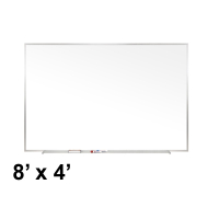 Ghent Traditional 8' x 4' Aluminum Frame Porcelain Magnetic Whiteboard