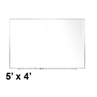Ghent 5' x 4' Aluminum Frame Melamine Whiteboard