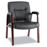 Alera Madaris Leather Wood Guest Chair