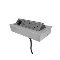 Mayline Power and Data Module with 2 Power, 2 USB Charging & 1 Open Data Outlet (Shown in Silver)