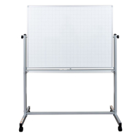 Luxor 4' x 3' Grid Line Painted Steel Magnetic Mobile Reversible Whiteboard