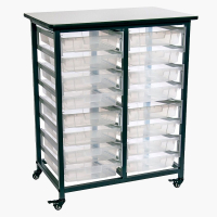 Luxor 38" H 16-Drawer Mobile Small Plastic Storage Unit with Bins