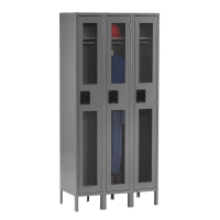 Tennsco C-Thru Assembled Single Tier Metal Lockers with Legs (Shown in Medium Grey)