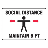 Accuform 10" x 14" Maintain Social Distance Safety Posters