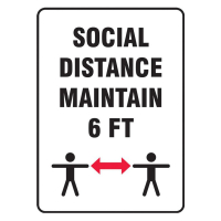 Accuform 14" x 10" Maintain Social Distance Safety Posters