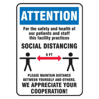 Accuform Blue Practice Social Distance Safety Signs