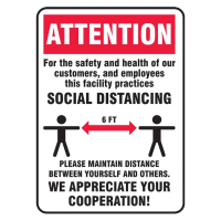 Accuform Maintain Social Distance Safety Signs