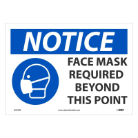 National Marker 10" x 14" Adhesive Vinyl Face Mask Required Safety Sign