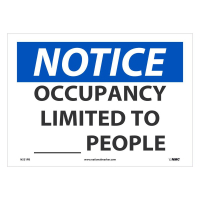 National Marker 10" x 14" Occupancy Limited Safety Signs