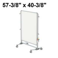 Ghent Nexus Jr. Partition 57-3/8" x 40-3/8" Double-Sided Mobile Porcelain Magnetic Whiteboard