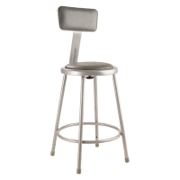 NPS 24" H Padded Round Science Lab Stool, Backrest