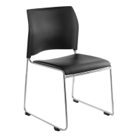 NPS 8700 Series Plastic Back Vinyl Stacking Guest Chair (Shown in Black)