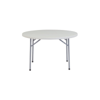 NPS Heavy-Duty Round Folding Table, Speckled Grey