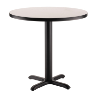 NPS 36" Round Cafe Table with X Base, Grey Nebula/Black