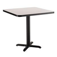 NPS 36" Square Cafe Table with X, Grey Nebula/Black (Shown in 30" H)