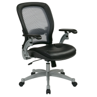 Office Star Space Seating Professional Light AirGrid Mesh-Back Leather Mid-Back Managers Chair