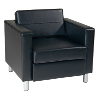 Office Star Work Smart Pacific PAC51 Vinyl Low-Back Club Chair (Shown in Black)