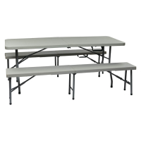 Office Star Work Smart 3-Piece Multi-Purpose Resin Folding Table And Bench Set