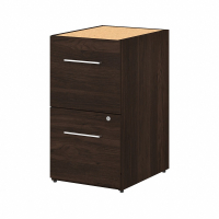 Bush Business Furniture Office 500 16" W 2-Drawer File/File Pedestal Cabinet (Black Walnut)