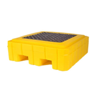 Ultratech P1 Plus 40" W x 40" L Spill Containment 1-Drum Deck Pallet with Drain, 62 Gallons