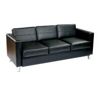Office Star Work Smart Pacific PAC53 Vinyl Low-Back Sofa ( Shown in Black)