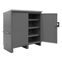 Durham Steel Heavy Duty 16 Gauge 61-1/8" x 24" x 62" Jobsite Storage Cabinet With 3 Shelves 