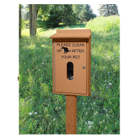 Polly Products PWPST Pet Waste Bag Dispensers With 6' Post Shown in Cedar