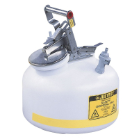 Justrite PP12752 Polyethylene 2 Gallon Disposal Safety Can, 3/8" Poly Fitting
