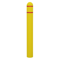 IdealShield 6" Dome Top Bollard Cover 1/8" Thick Post Protector Sleeve 69" H  (Shown in Yellow)