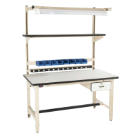 Proline Workbench With Drawer, 12 Outlets, Overhead Light
