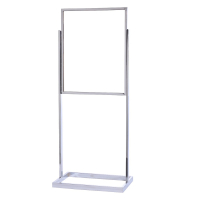 Queue Solutions 22" x 28" Vertical Frame Single Poster Stand, Polished Chrome