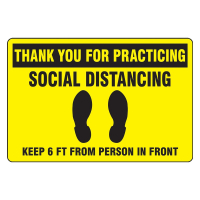 Accuform Slip-Gard 12" x 18" Social Distancing Floor Sign Decal