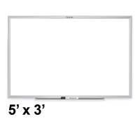 Quartet Classic 5' x 3' Aluminum Silver Frame Melamine Whiteboard