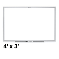 Quartet 4' x 3' Silver Aluminum Frame Classic Magnetic Whiteboard